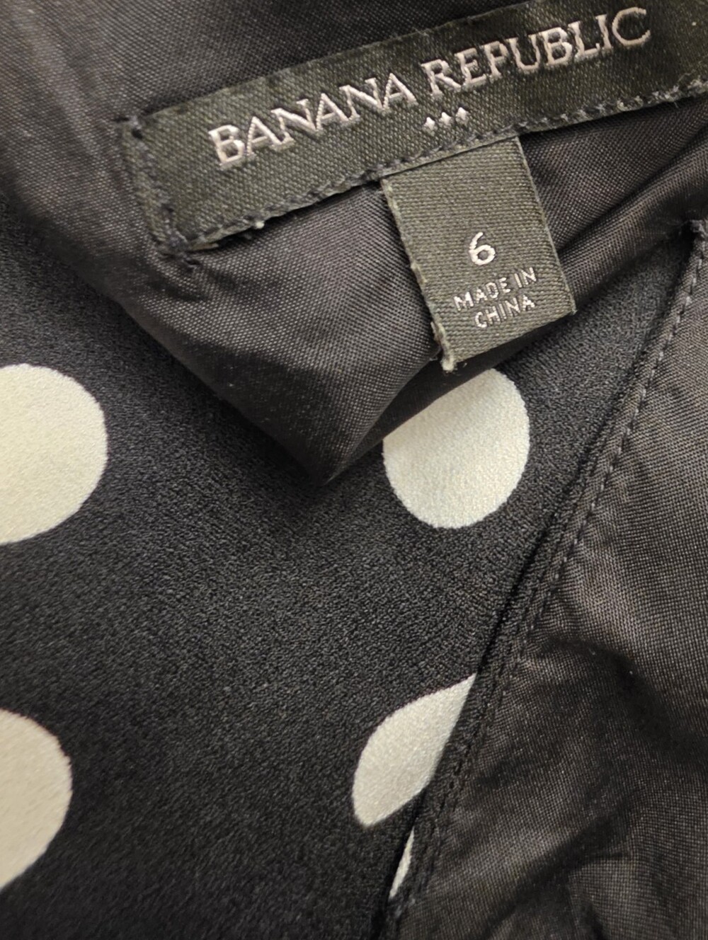 Banana Republic Black & White Polka Dot Women's Dress Sz-6 - Picture 7 of 8